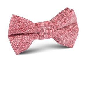 NWT light red chambray linen kids bow tie